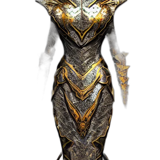 dress, jewelry, sword, staff transparent PNG cut-out