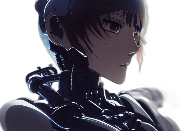 robot, face, creature, weapon transparent PNG cut-out