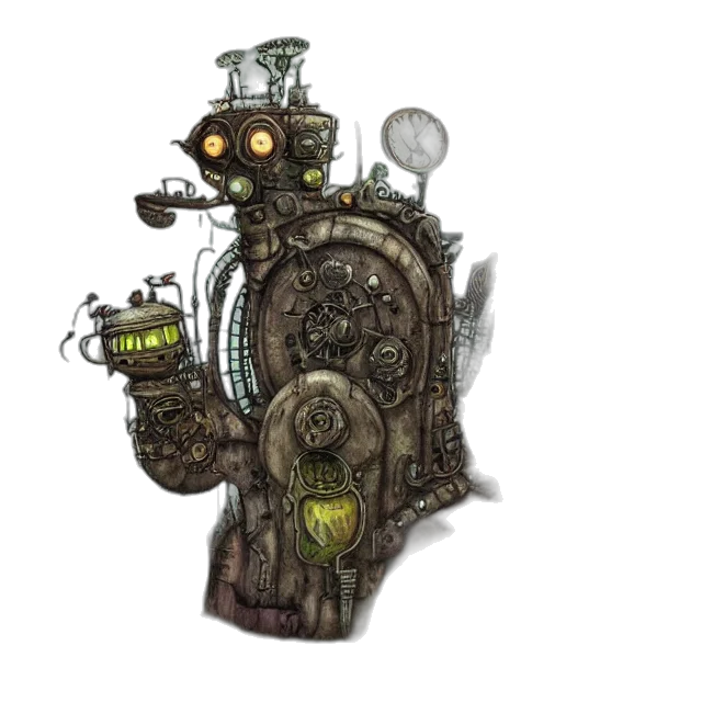 robot, staff, weapon, creature transparent PNG cut-out