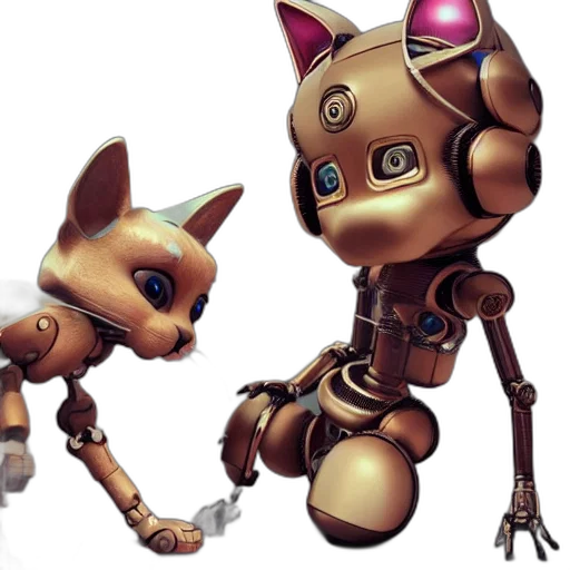 robot, concept art, 3d render, cyberpunk transparent PNG cut-out