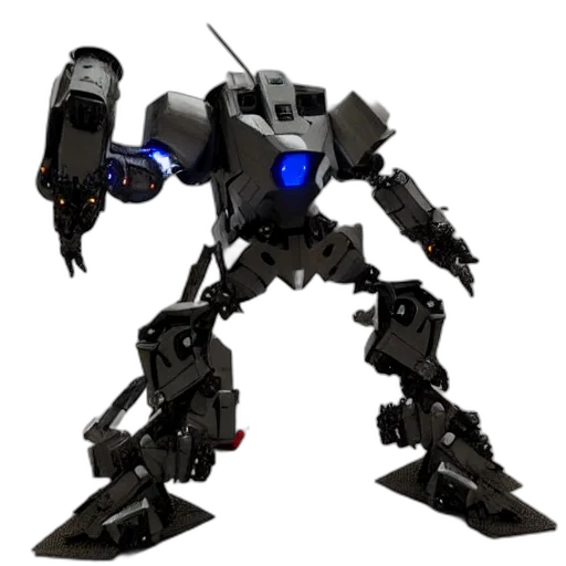 robot, weapon, concept art, 3d render transparent PNG cut-out