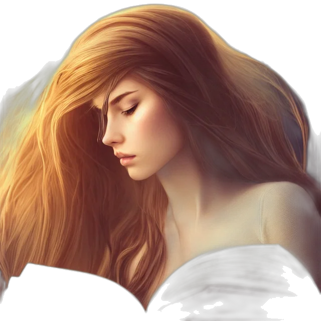 hair, face, dress, photorealistic transparent PNG cut-out