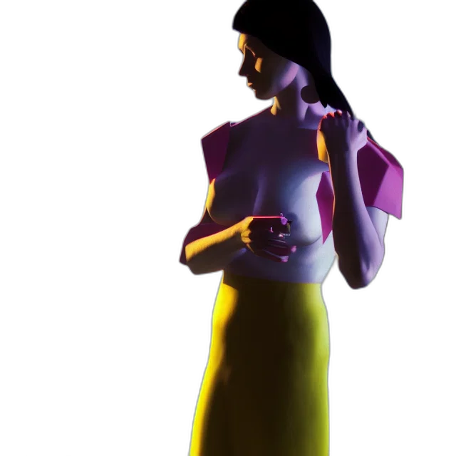 dress, jewelry, staff, robot transparent PNG cut-out