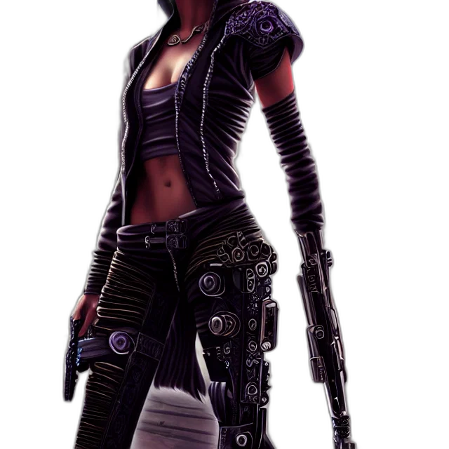 weapon, jacket, cyberpunk, concept art transparent PNG cut-out