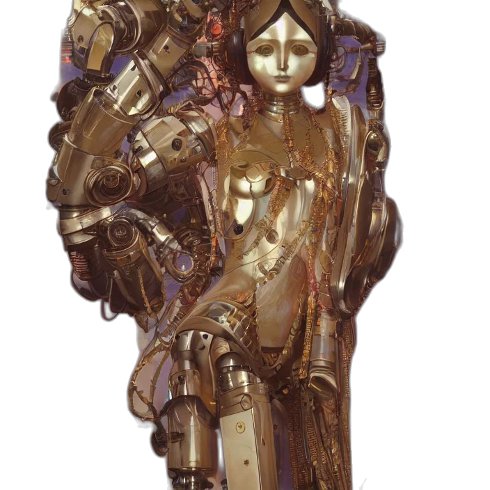 robot, staff, jewelry, crown transparent PNG cut-out