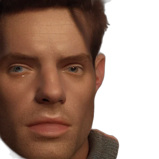 face, hair, jacket, robot transparent PNG cut-out