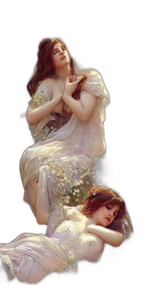 dress, jewelry, photorealistic, oil painting transparent PNG cut-out
