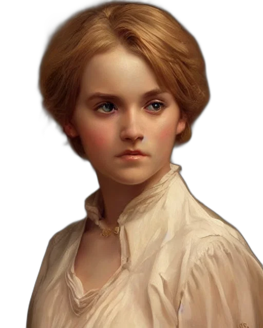 face, hair, dress, staff transparent PNG cut-out