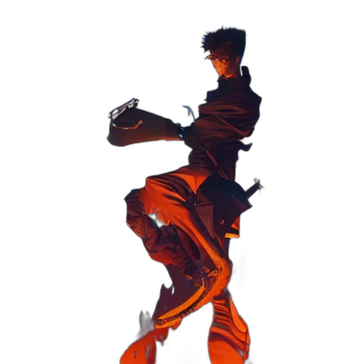 robot, staff, jacket, dragon transparent PNG cut-out