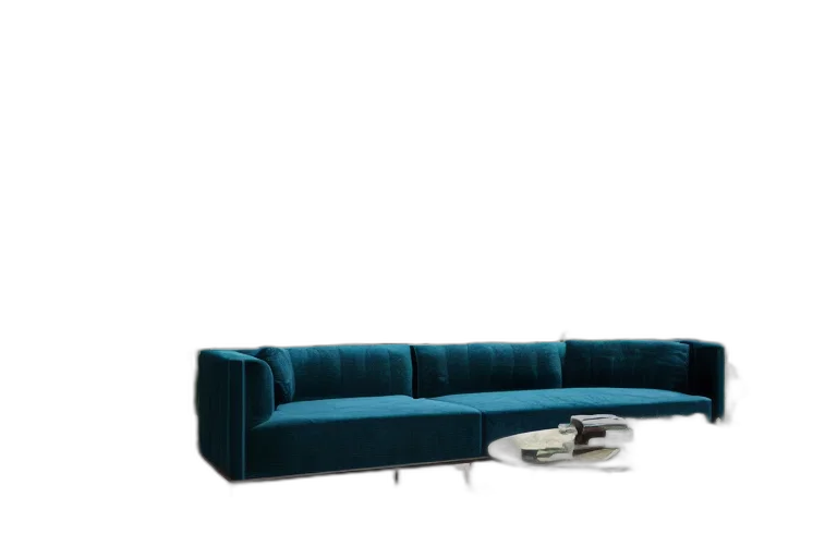 furniture, 3d render, blue, modern transparent PNG cut-out