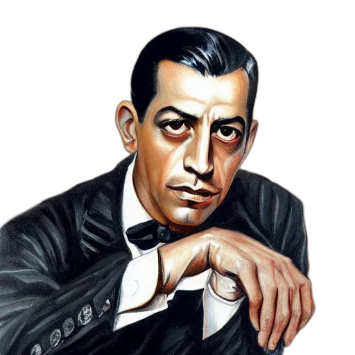 face, jacket, staff, comic book art transparent PNG cut-out