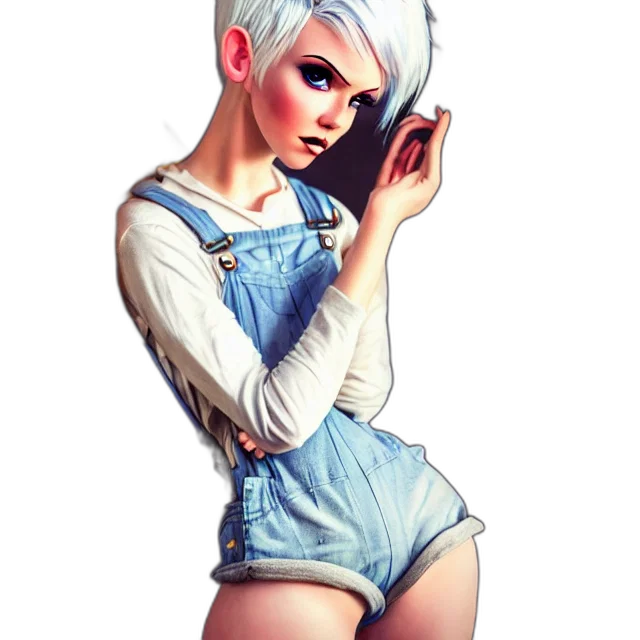 dress, robot, face, staff transparent PNG cut-out