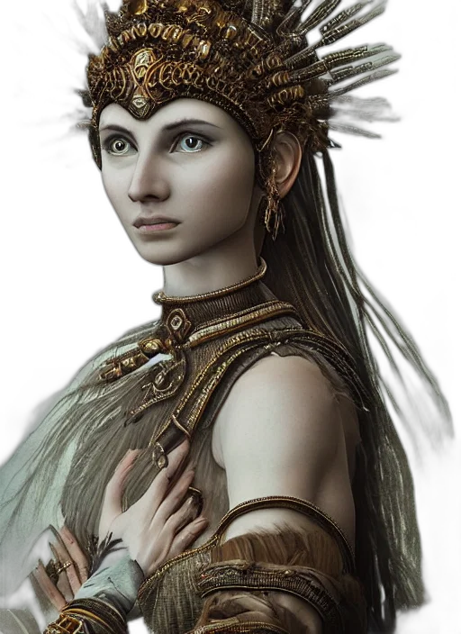 crown, jewelry, face, fantasy art transparent PNG cut-out