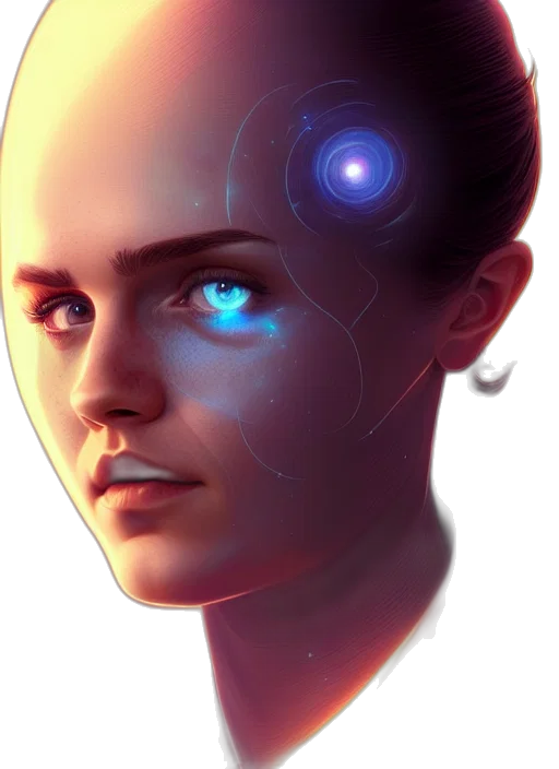 robot, face, cyberpunk, concept art transparent PNG cut-out