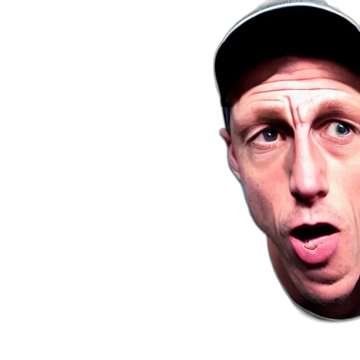 face, hat, photorealistic, 3d render transparent PNG cut-out