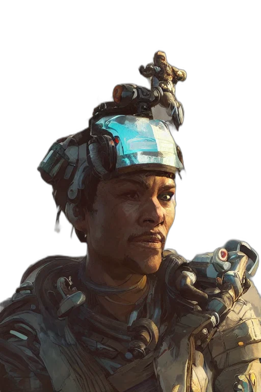face, robot, crown, weapon transparent PNG cut-out
