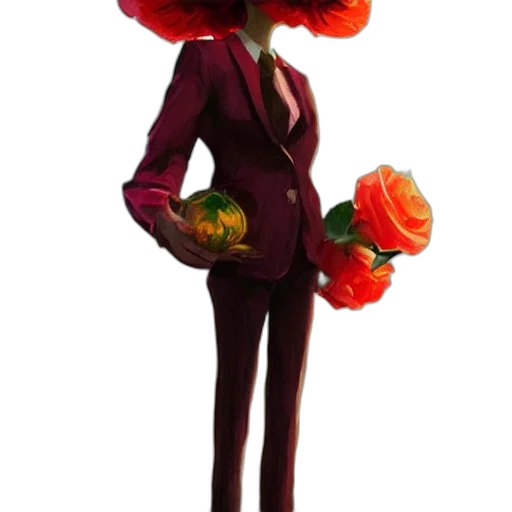 flower, staff, crown, robot transparent PNG cut-out