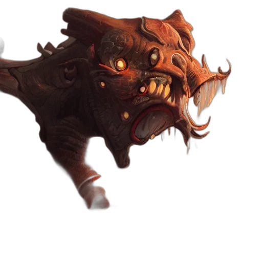 dragon, creature, mask, staff transparent PNG cut-out