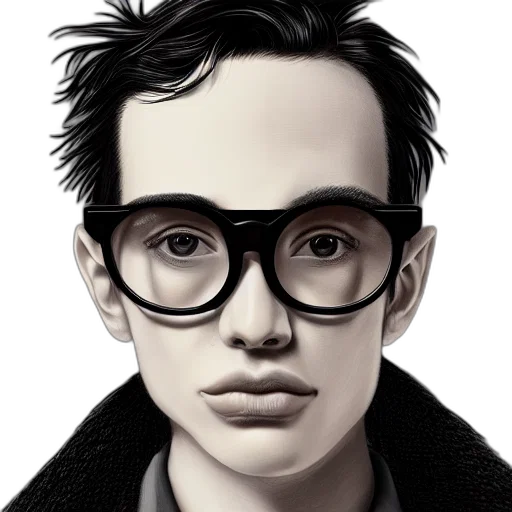 face, jacket, photorealistic, cartoon transparent PNG cut-out