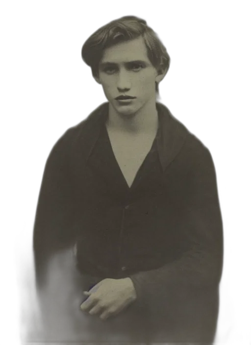 face, jacket, staff, hat transparent PNG cut-out