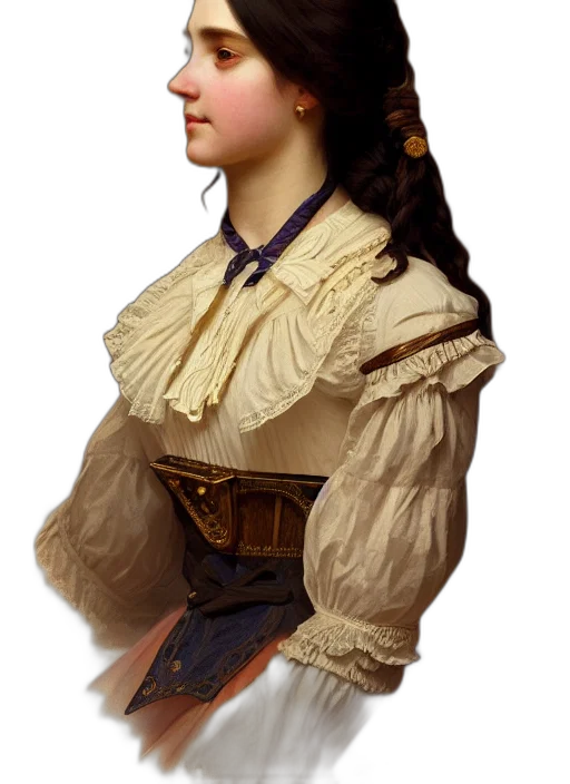 dress, jacket, face, staff transparent PNG cut-out