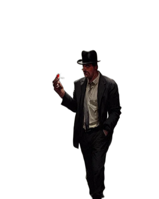 hat, staff, jacket, weapon transparent PNG cut-out