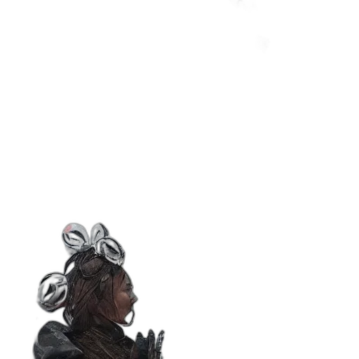 hair, staff, mask, creature transparent PNG cut-out