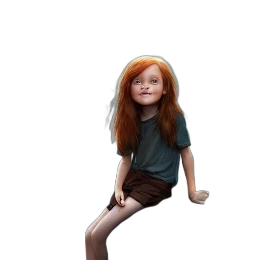 hair, dress, creature, staff transparent PNG cut-out