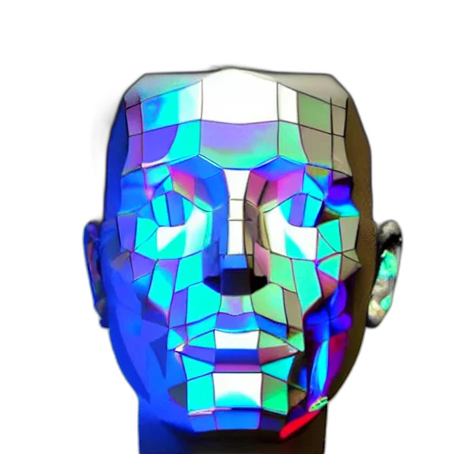 robot, face, mask, 3d render transparent PNG cut-out