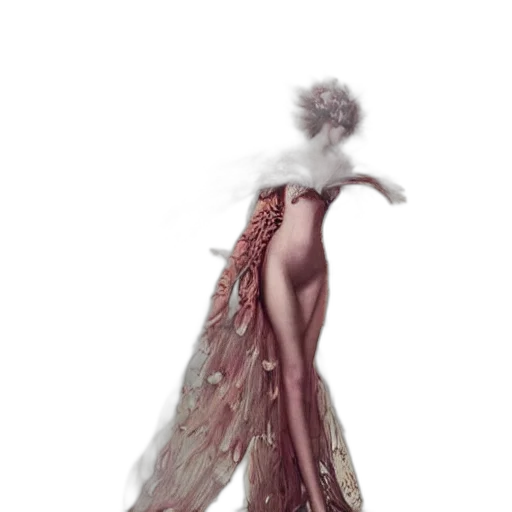 dress, hair, creature, concept art transparent PNG cut-out