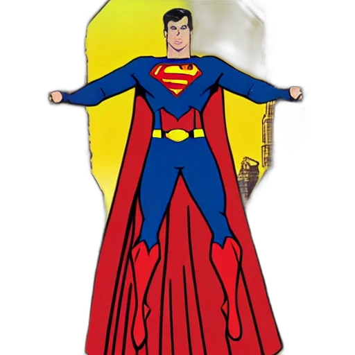 comic book art, cartoon, concept art, superman transparent PNG cut-out