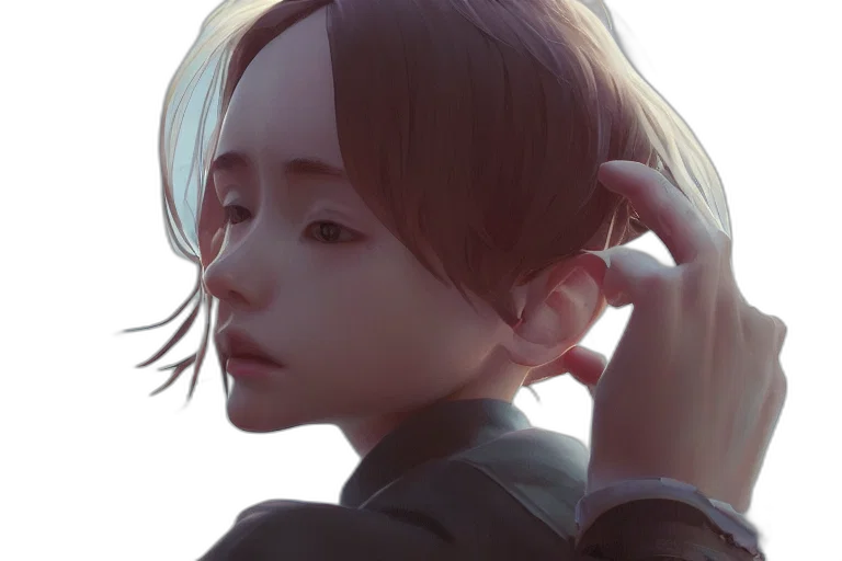 face, robot, creature, hair transparent PNG cut-out