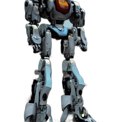 robot, weapon, concept art, 3d render transparent PNG cut-out