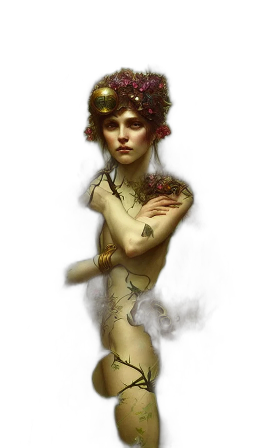 crown, dress, jewelry, fantasy art transparent PNG cut-out