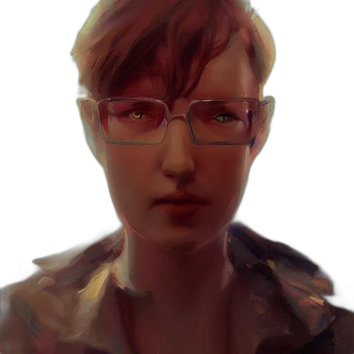 face, jacket, staff, robot transparent PNG cut-out