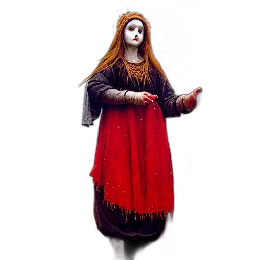 dress, staff, mask, jewelry transparent PNG cut-out