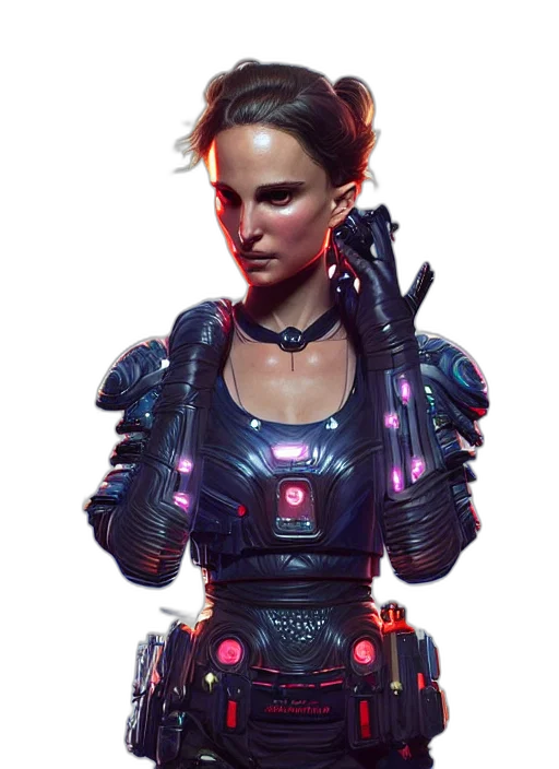 robot, cyberpunk, concept art, fantasy art transparent PNG cut-out