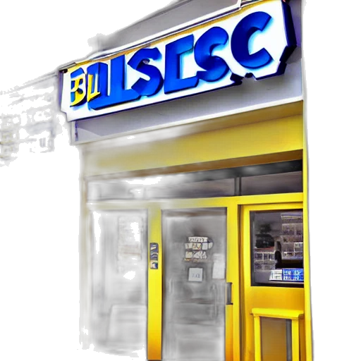 3d render, blockbuster, store, front transparent PNG cut-out