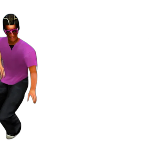 3d render, concept art, vaporwave, tony transparent PNG cut-out