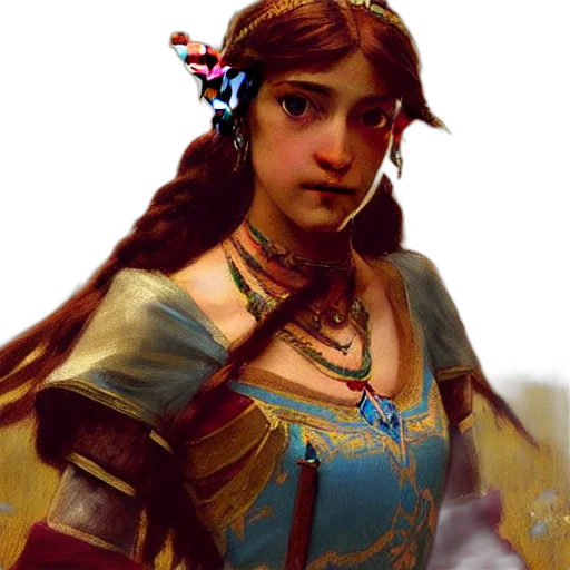face, crown, dress, staff transparent PNG cut-out
