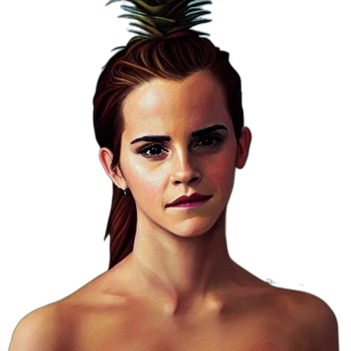 crown, hair, face, creature transparent PNG cut-out