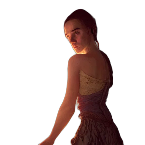 dress, staff, jewelry, creature transparent PNG cut-out