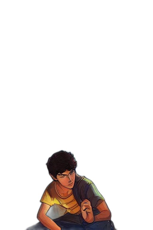 jacket, staff, face, creature transparent PNG cut-out