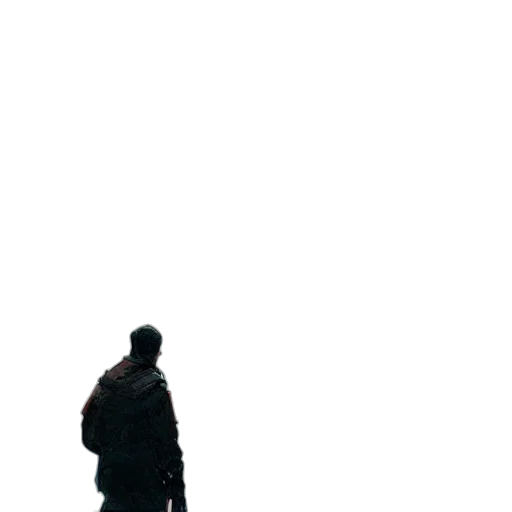 jacket, staff, robot, creature transparent PNG cut-out