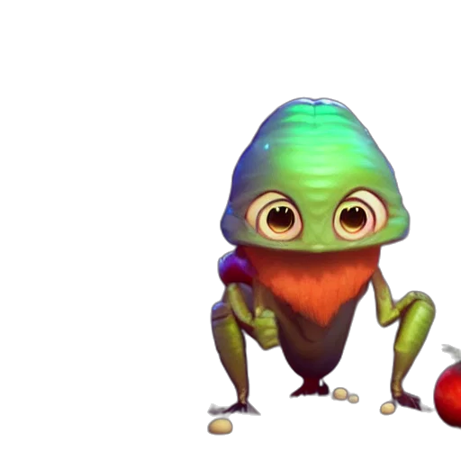 creature, staff, concept art, 3d render transparent PNG cut-out