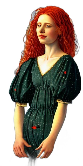 dress, jewelry, staff, crown transparent PNG cut-out