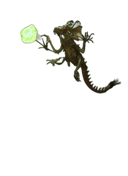 dragon, staff, creature, animal transparent PNG cut-out