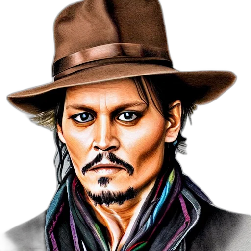 hat, face, photorealistic, comic book art transparent PNG cut-out