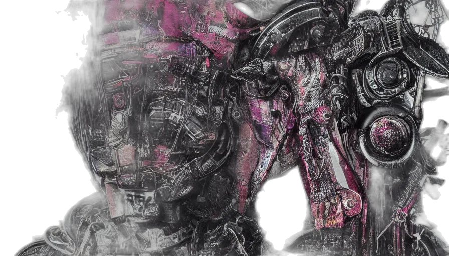 robot, concept art, cyberpunk, comic book art transparent PNG cut-out