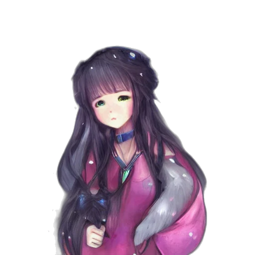 dress, staff, umbrella, creature transparent PNG cut-out